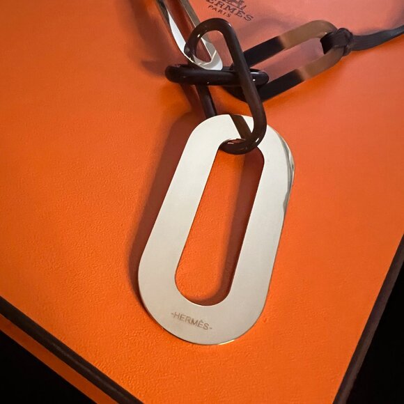 AUTHENTIC Hermes Horn and Lacquer line necklace - UNIQUE!! - Picture 1 of 6